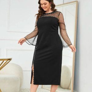 Mesh Pearl Beaded Dress